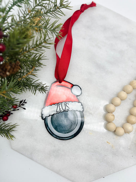 Custom Name Hockey Puck Hat Ornament