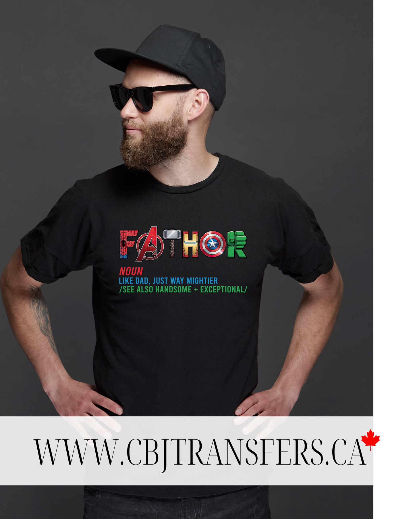 Fathor DTF Transfer for Shirts, Funny Superhero Dad Definition Design, Fathers Day Gift Idea (202521)