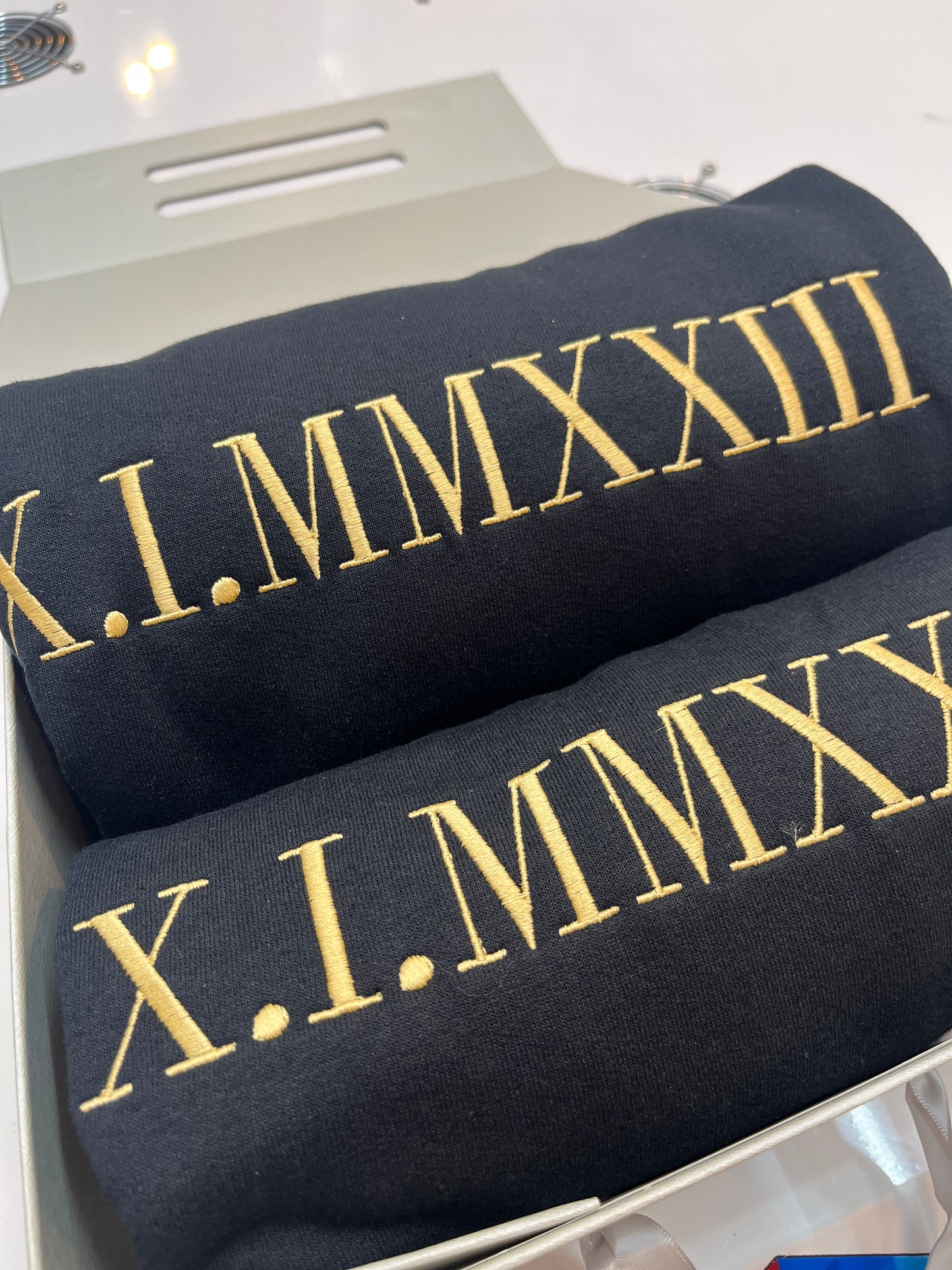 Custom Roman Numeral (Anniversary,Wedding) Embroidered Sweater