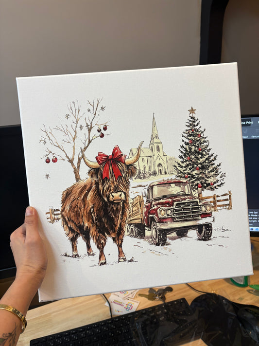 Highland Christmas Canvas Prints