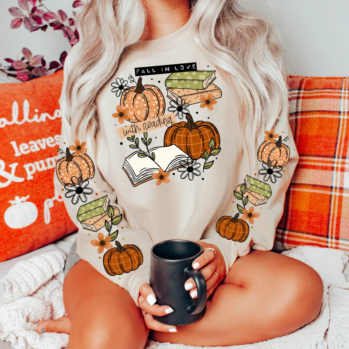 Fall in love with reading w/ sleeve | DTF Transfers