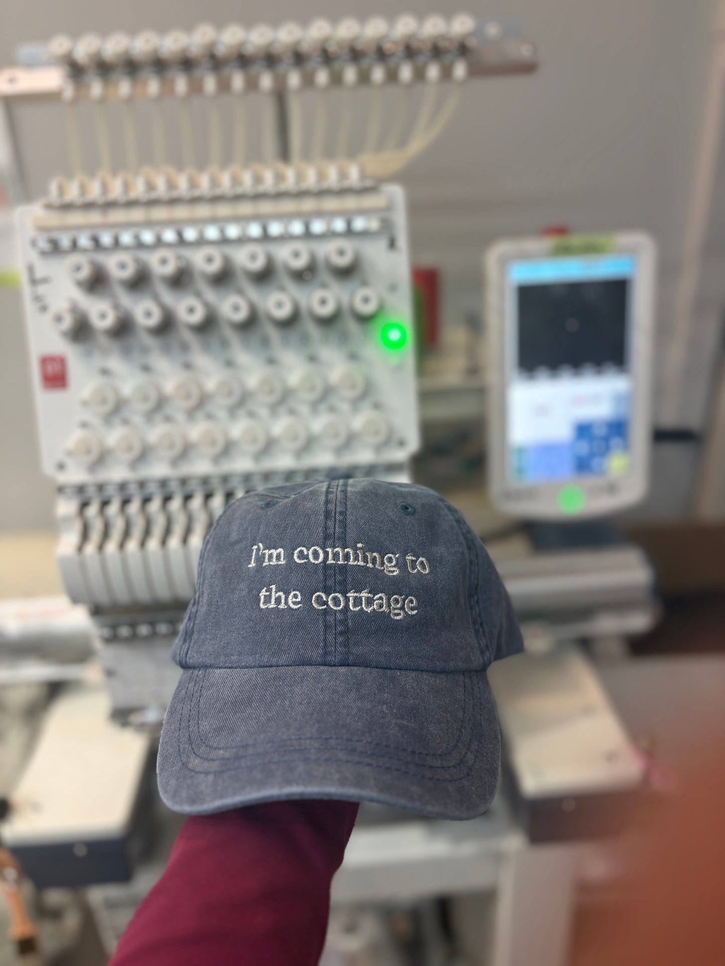 I am going to the cottage embroidered hat
