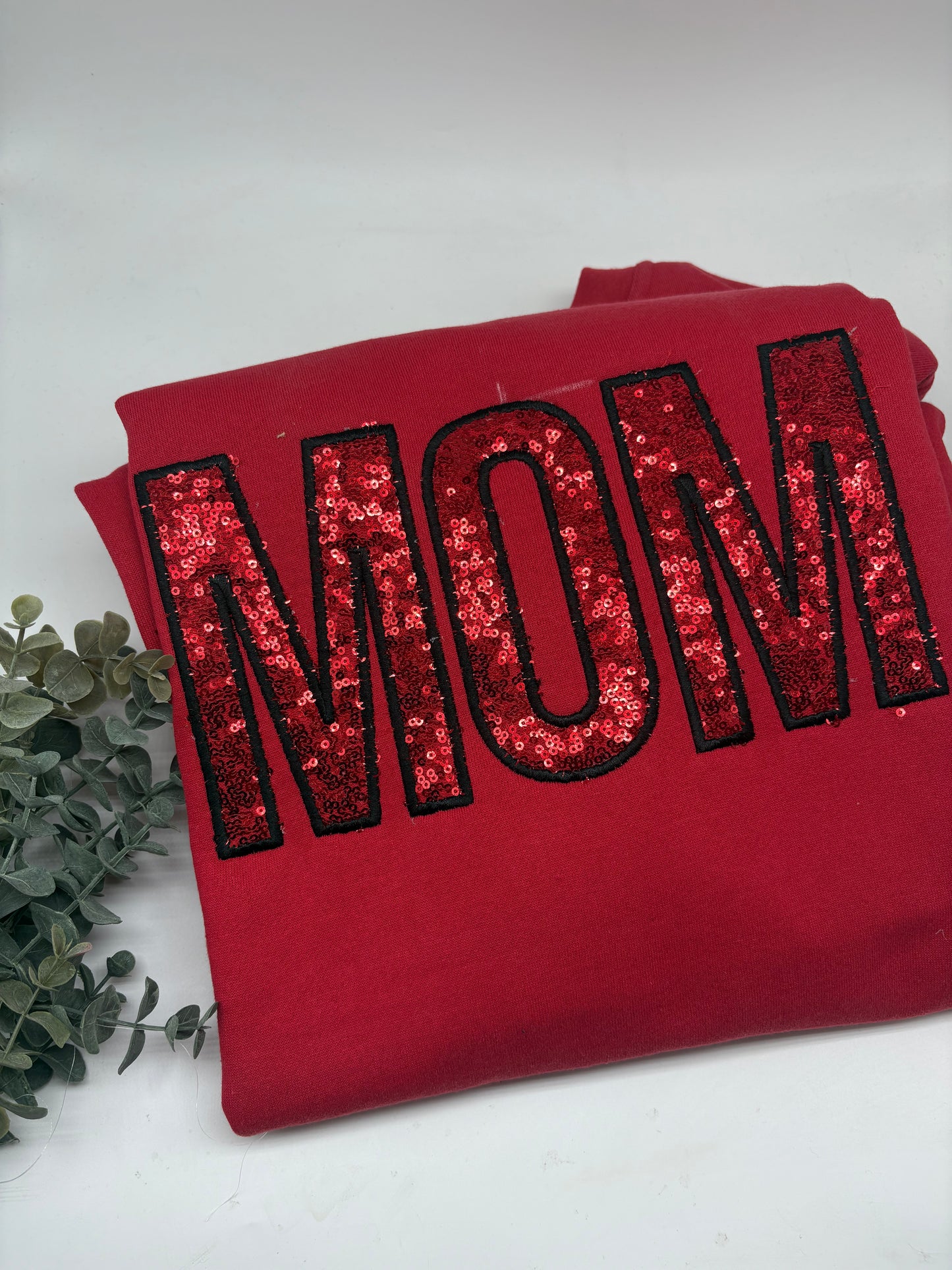 Mom Sequence Appliqué Embroidered Sweatshirt