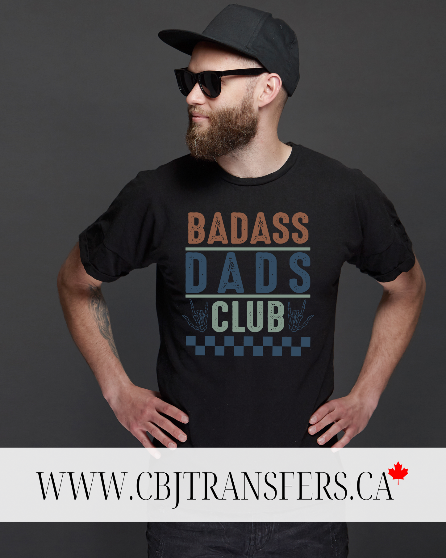 Badass Dads Club DTF Transfer for Shirts, Cool Fathers Day Design, Ready to Press for Cotton and Polyester(202510)
