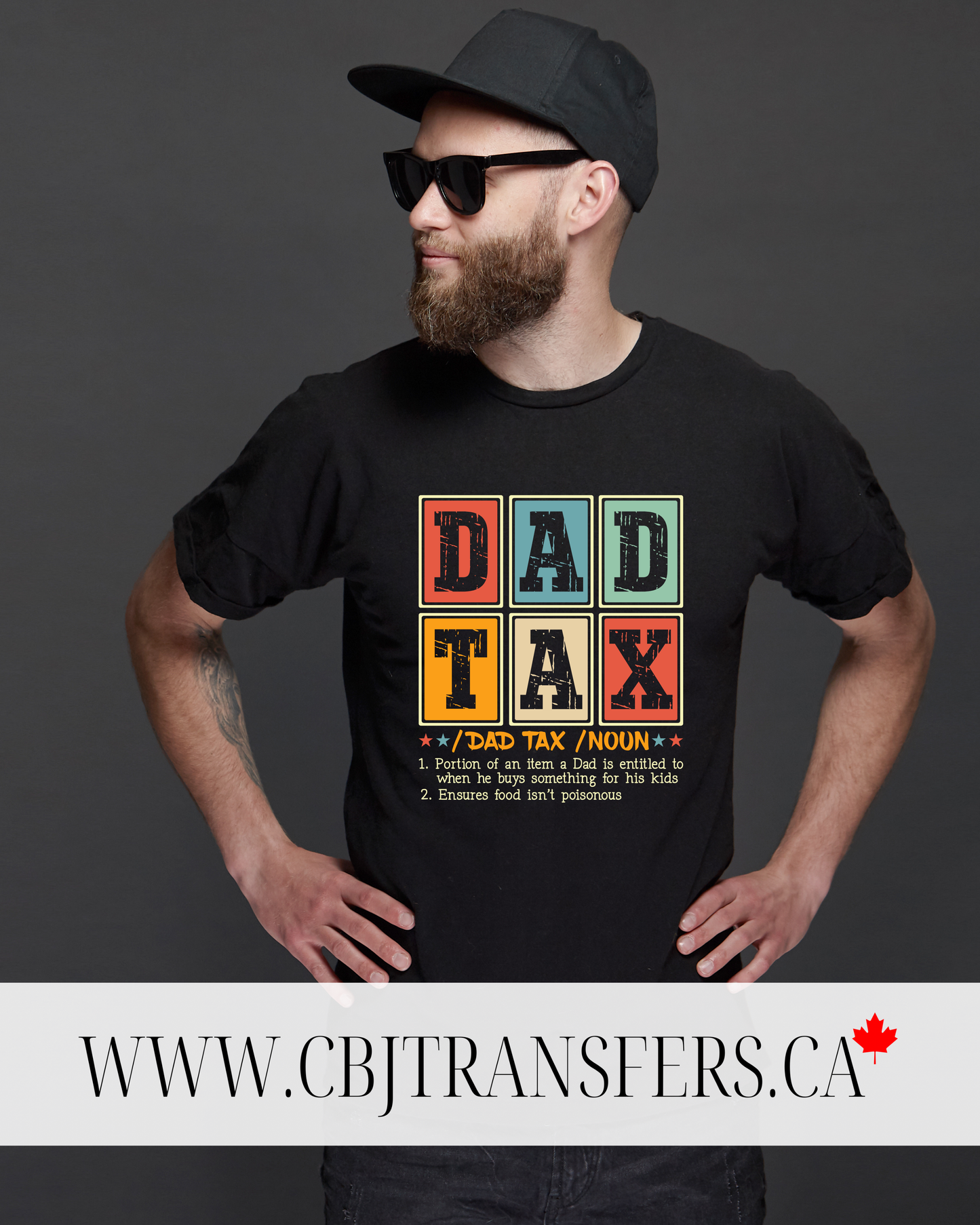 Dad Tax DTF Transfer for Shirts, Funny Definition Design for Fathers Day (202511)