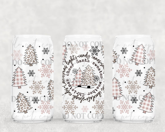 Christmas Lights, Candy Canes | 16 oz. Cup Wrap UV Transfer