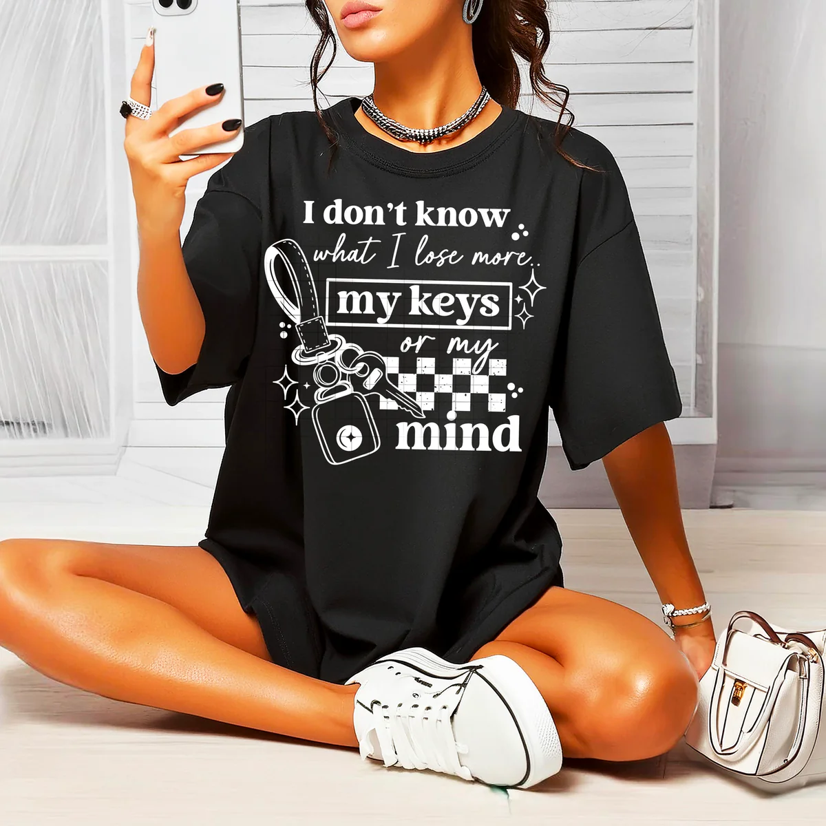 Lose My Keys Or My Mind Single Color DTF transfers- 202510