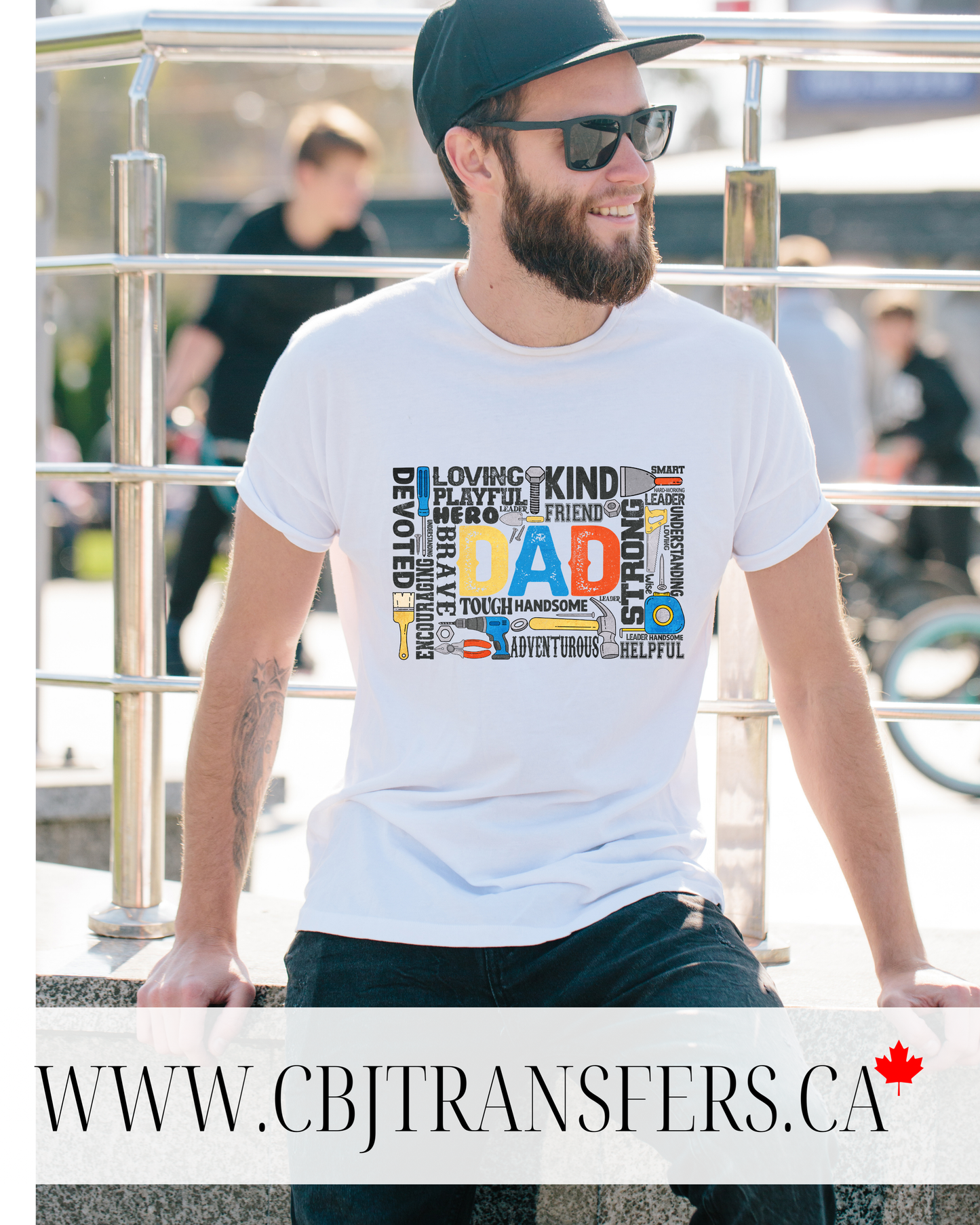 Dad Word Art DTF Transfer for Shirts, Fathers Day Toolbox Design, Colorful Ready to Press Print(202505)