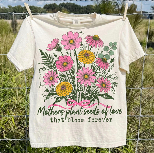 Retro Mother's Day , Seeds of Love , Wildflower Bouquet , Mom Quote Floral, Pink Yellow Flowers Design  DTF Transfers | 2026