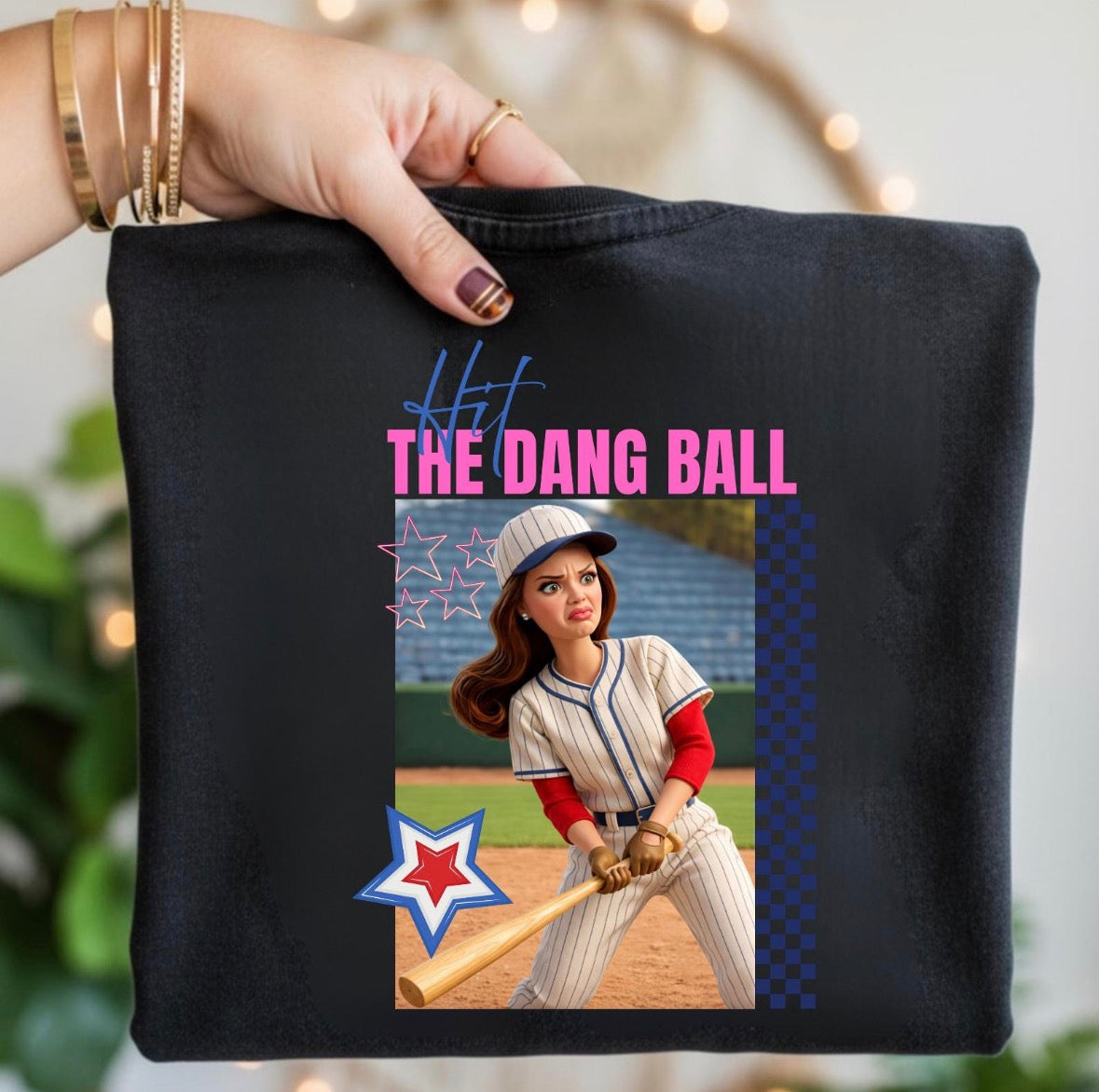 Hit The Dang Ball Baseball Mom Game Day Softball, Distressed Doll Face Meme, Baseball Mom Shirt, Funny Crying Doll Meme DTF Transfers | 2026