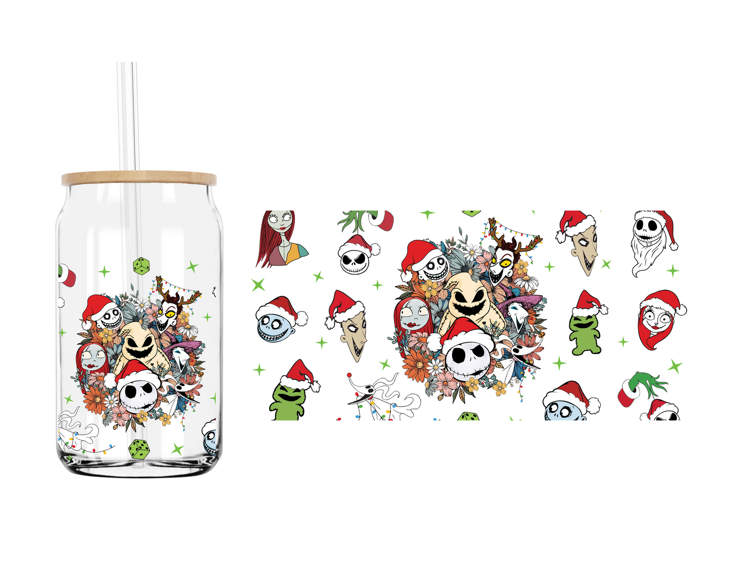 Nightmare Befor Christmas  | 16 oz. Cup Wrap UV Transfer