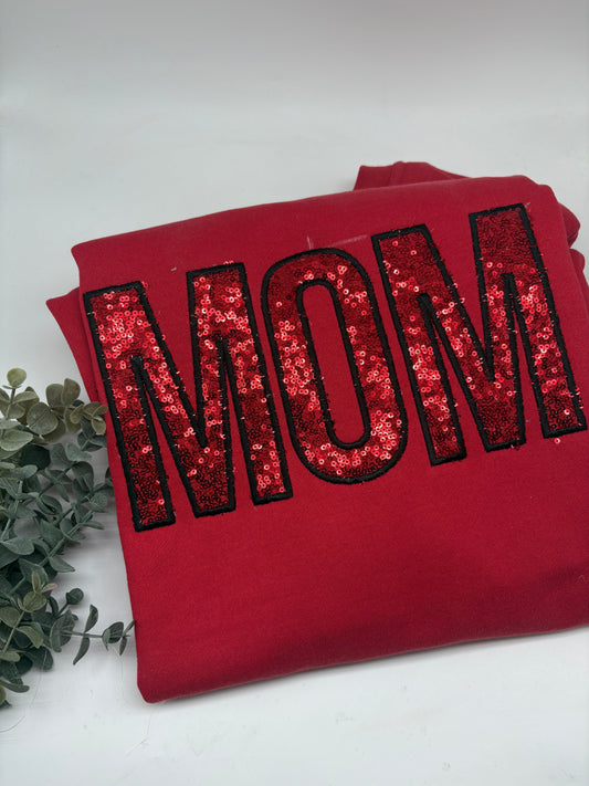 Mom Sequence Appliqué Embroidered Sweatshirt