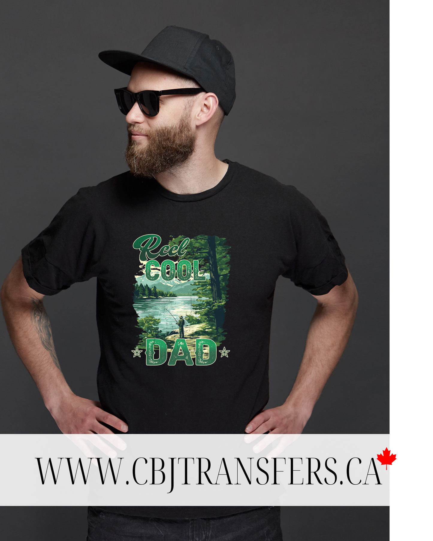 Reel Cool Dad DTF Transfer, Fishing Fathers Day Shirt Design, Outdoorsman Gift for Dads(202519)