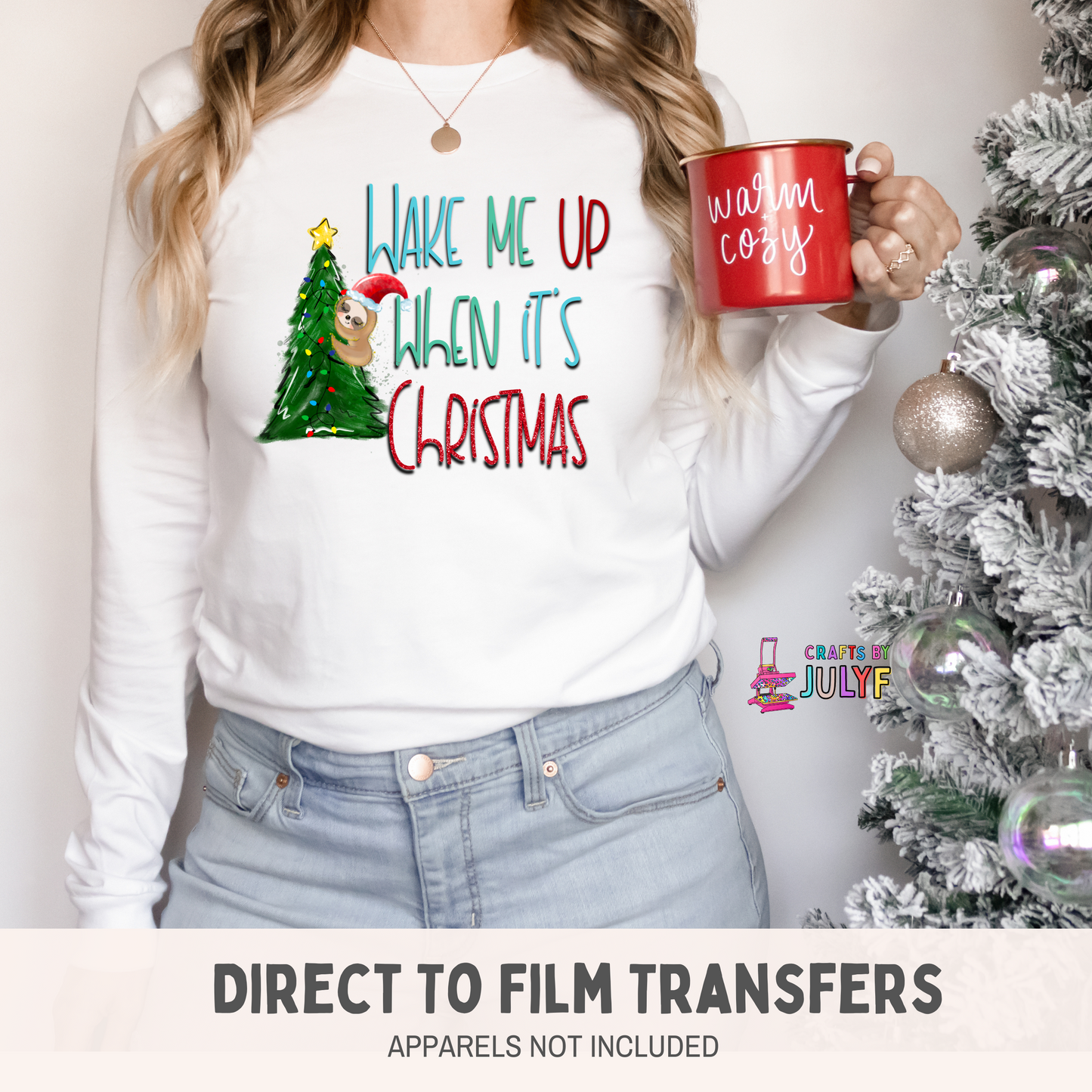 Wake me up when Christmas DTF Transfer-000298