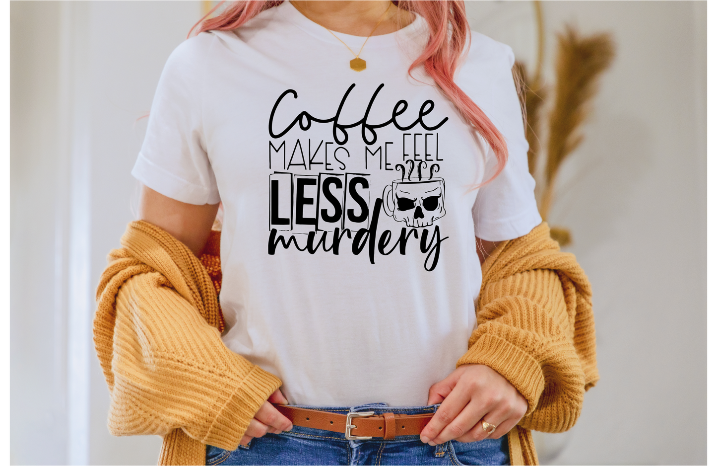 Coffee makes me feel a little bit murdery DTF Transfer-00071