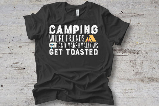 Camping where friends and marshmallows get toasted DTF Transfer-00064