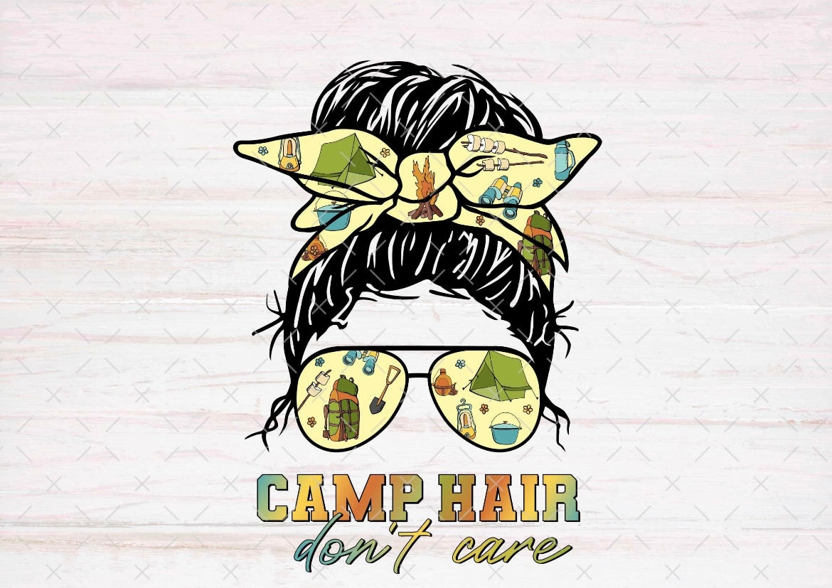 Camping Hair Don't Care DTF Transfer-00043